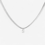 Melly Initial Herringbone Necklace check