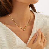 Melly Initial Herringbone Necklace check