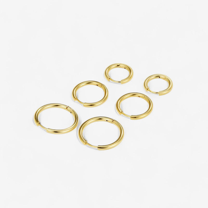 Triple Hoop Earrings Set