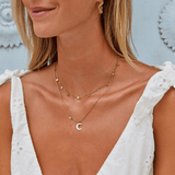 White Crescent Moon Necklace